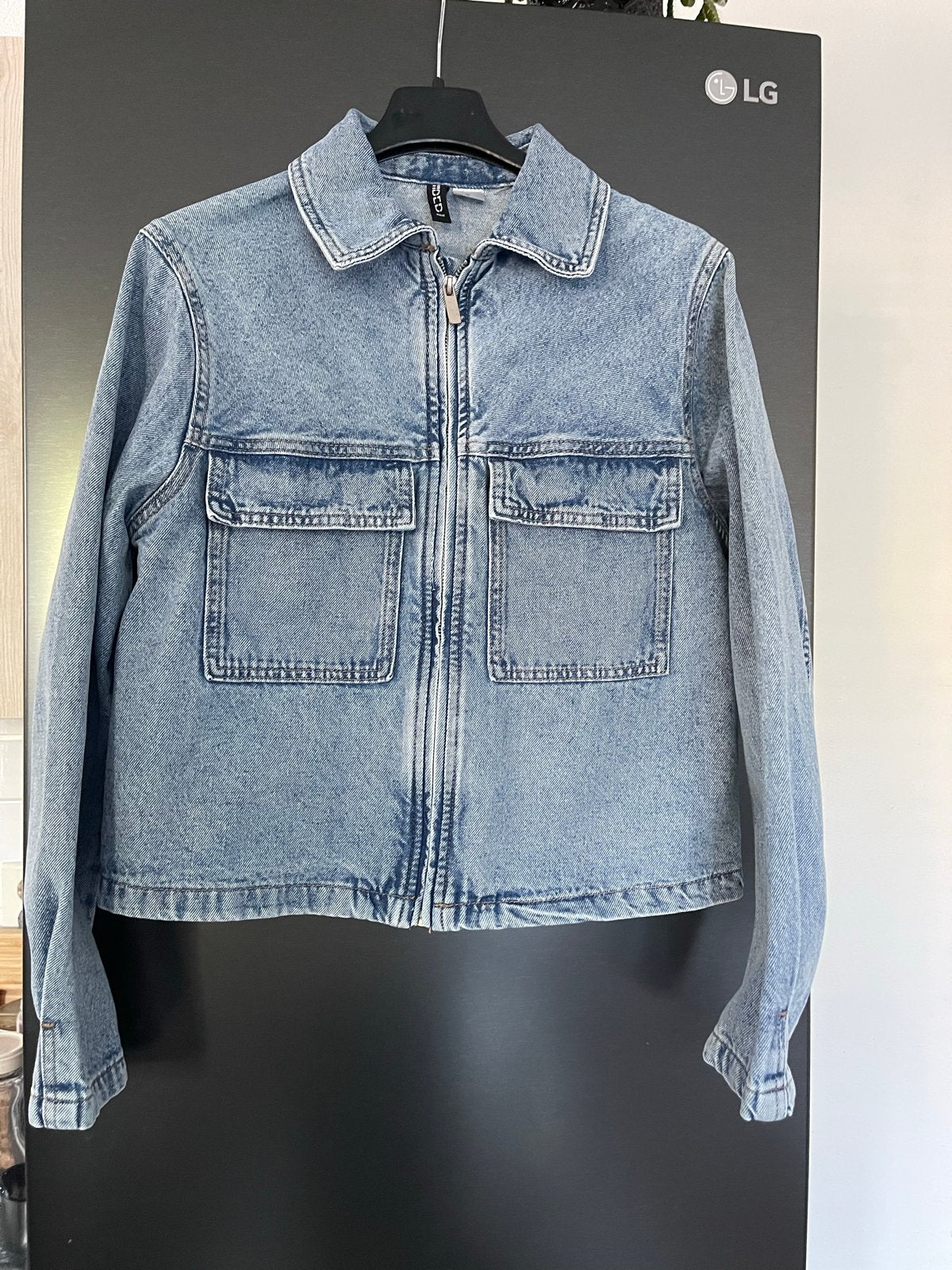 H&M Divided spijkerjasje met rits, Ophalen of Verzenden, Zo goed als nieuw, Maat 34 (XS) of kleiner, Blauw