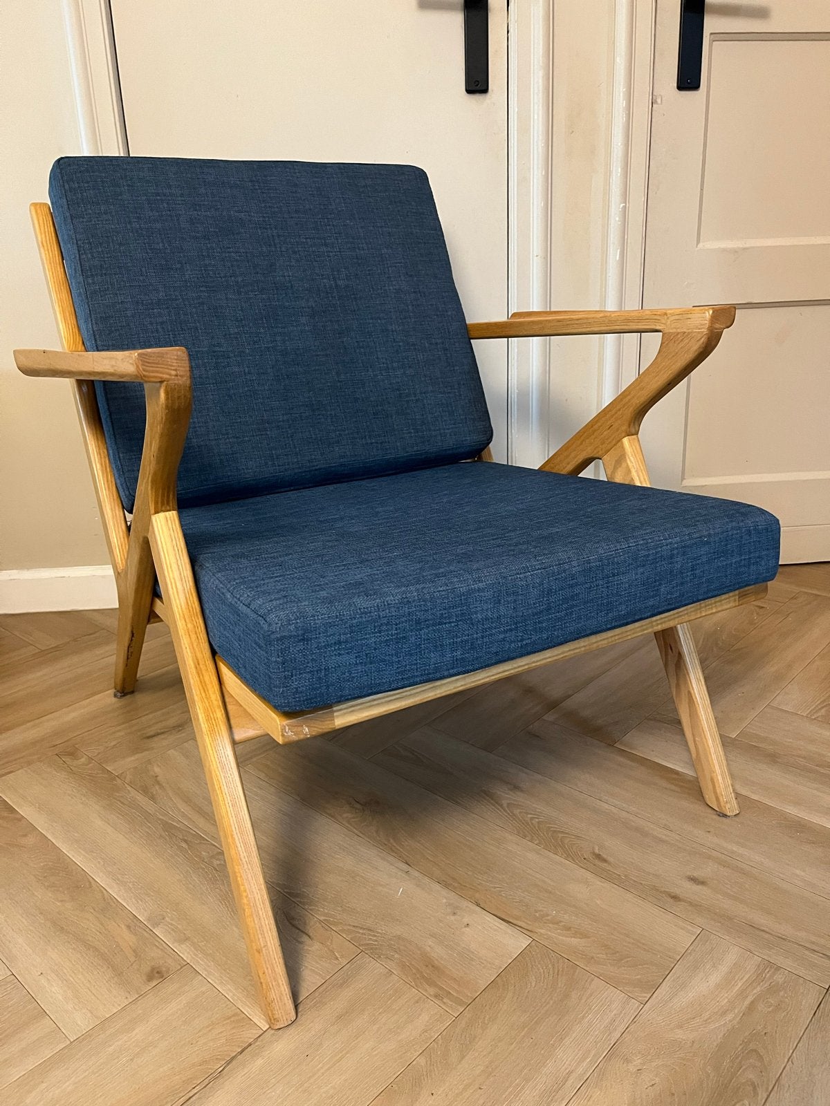 Set van 2 luxe eikenhouten fauteuils - Leitmotiv, Huis en Inrichting, Ophalen, 75 tot 100 cm, Zo goed als nieuw, 50 tot 75 cm