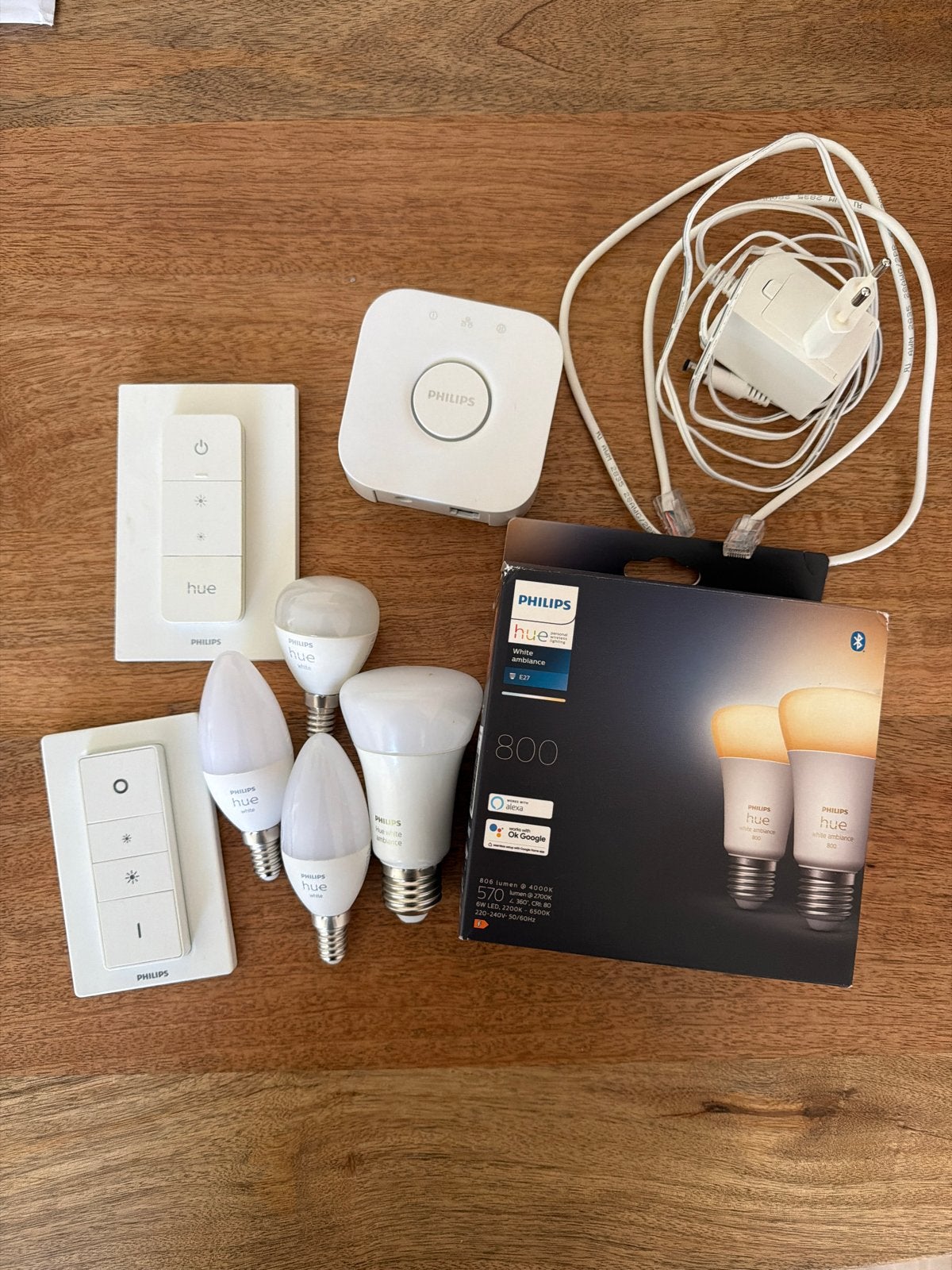 Philips Hue Starterset met Bridge, 2x Dimmer en 6x Lampen, Wit, Ophalen of Verzenden, Dimbaar, Philips Hue