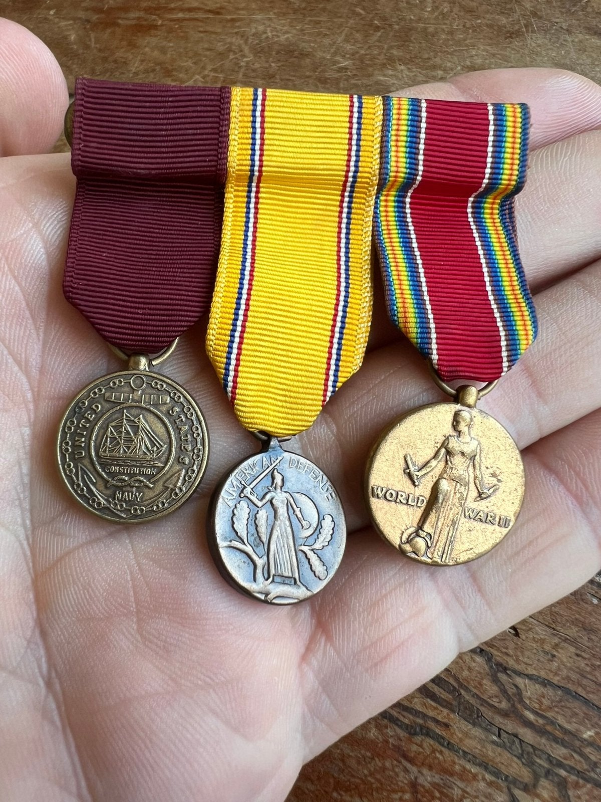 WO2 Amerikaans miniatuur medaille set us navy, Verzamelen, Militaria | Tweede Wereldoorlog, Amerika, Verzenden, Lintje, Medaille of Wings