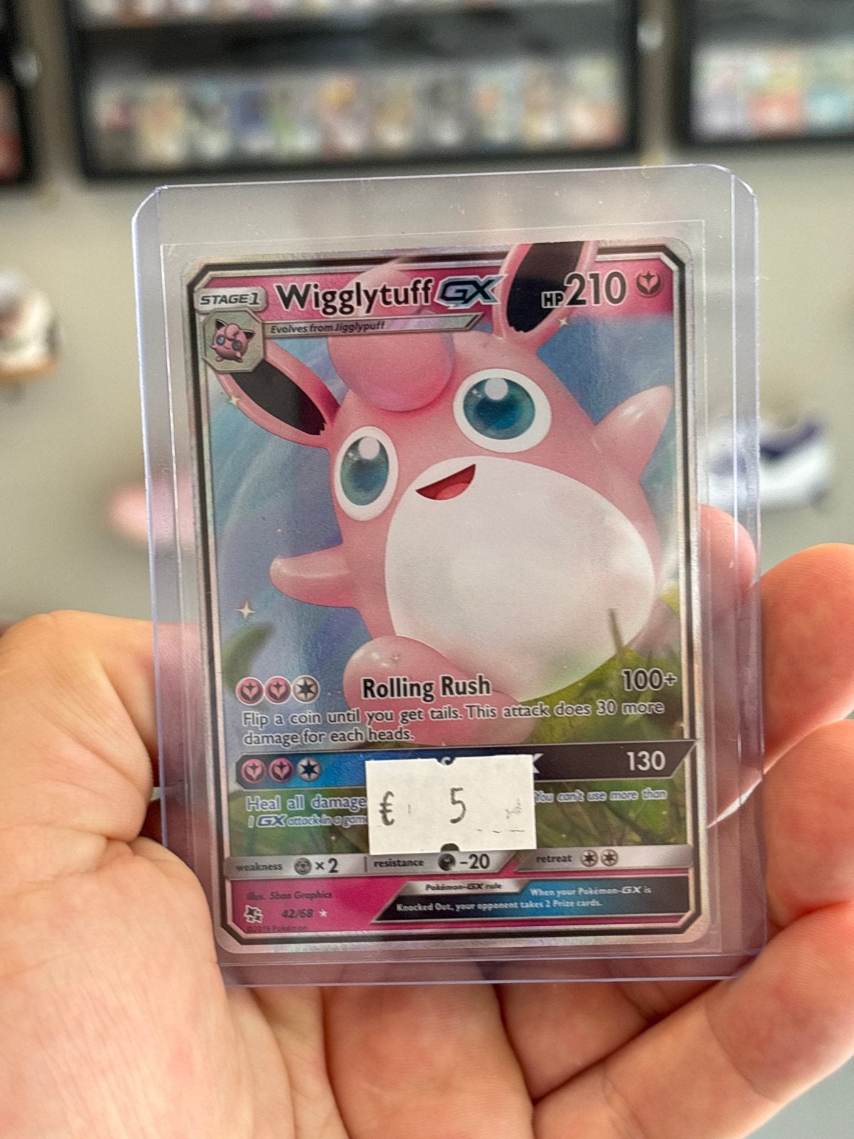 Wigglytuff GX Pokémon Kaart - 42, Ophalen of Verzenden, Zo goed als nieuw, Losse kaart