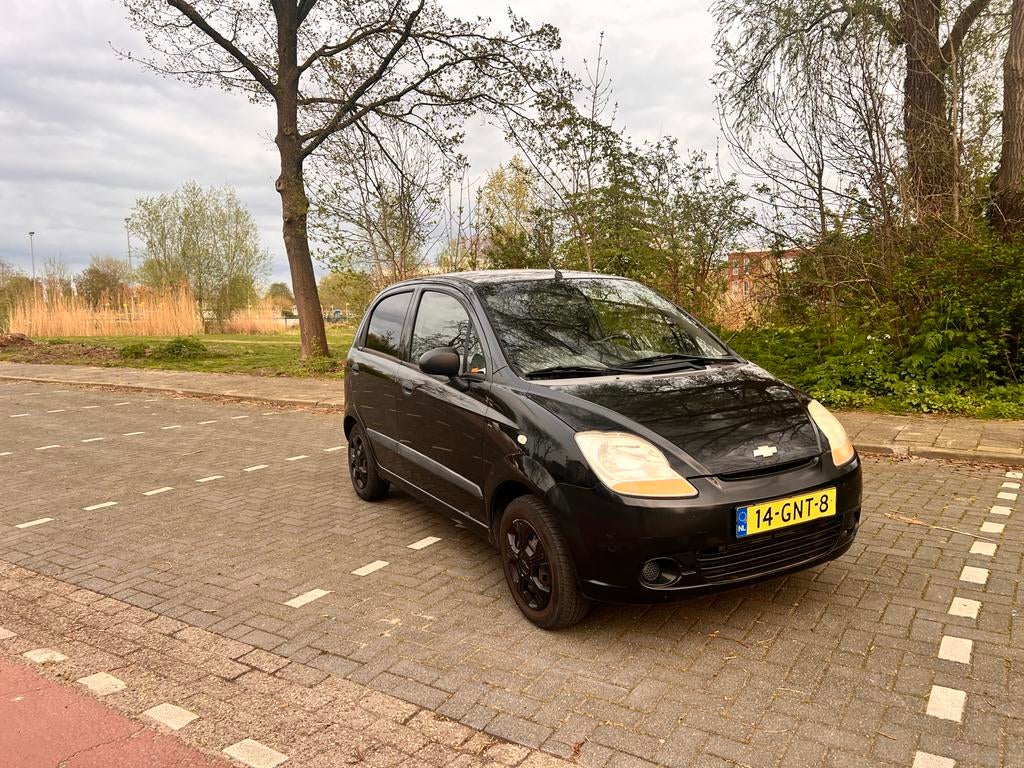 Chevrolet Matiz 0.8 2008 Zwart, Auto's, Voorwielaandrijving, Zwart, Origineel Nederlands, 19 km/l