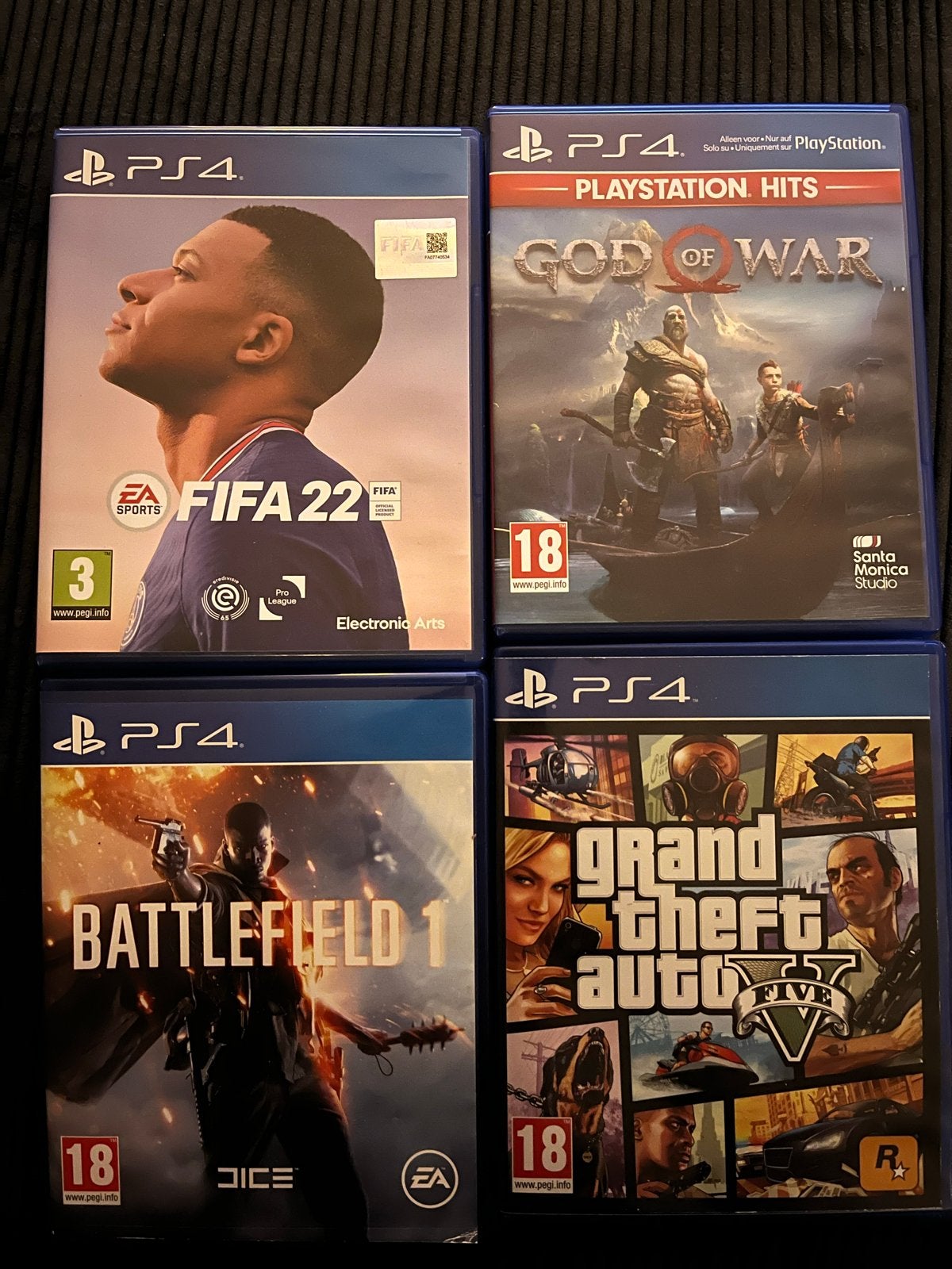 PS4 Games: FIFA 22, God of War, Battlefield 1, Overige genres, Ophalen of Verzenden, Zo goed als nieuw, Eén computer