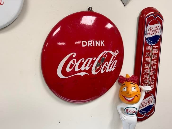 Vintage Coca-Cola Reclamebord - Emaille Bord, Verzamelen, Merken en Reclamevoorwerpen, Reclamebord, Gebruikt, ., Ophalen of Verzenden