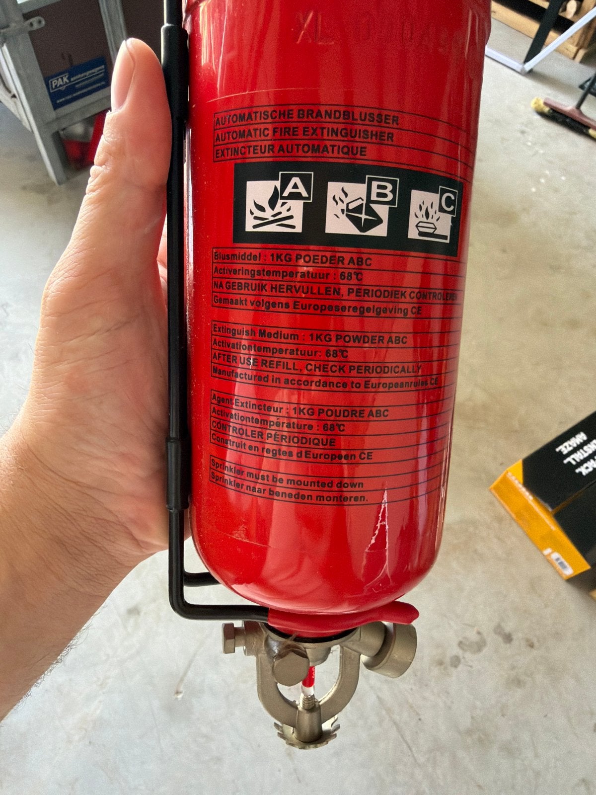 15€ps 3x Automatische Brandblusser 1KG Poeder ABC, Huis en Inrichting, Ophalen of Verzenden, Zo goed als nieuw, Brandblusser