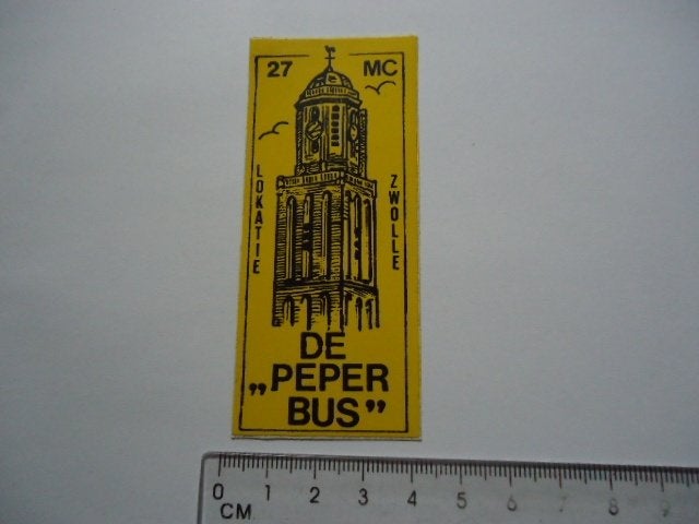 sticker oud Zwolle 27MC BAKKIE 27 mc zender Peperbus, Verzenden, Zo goed als nieuw, Bedrijf of Vereniging