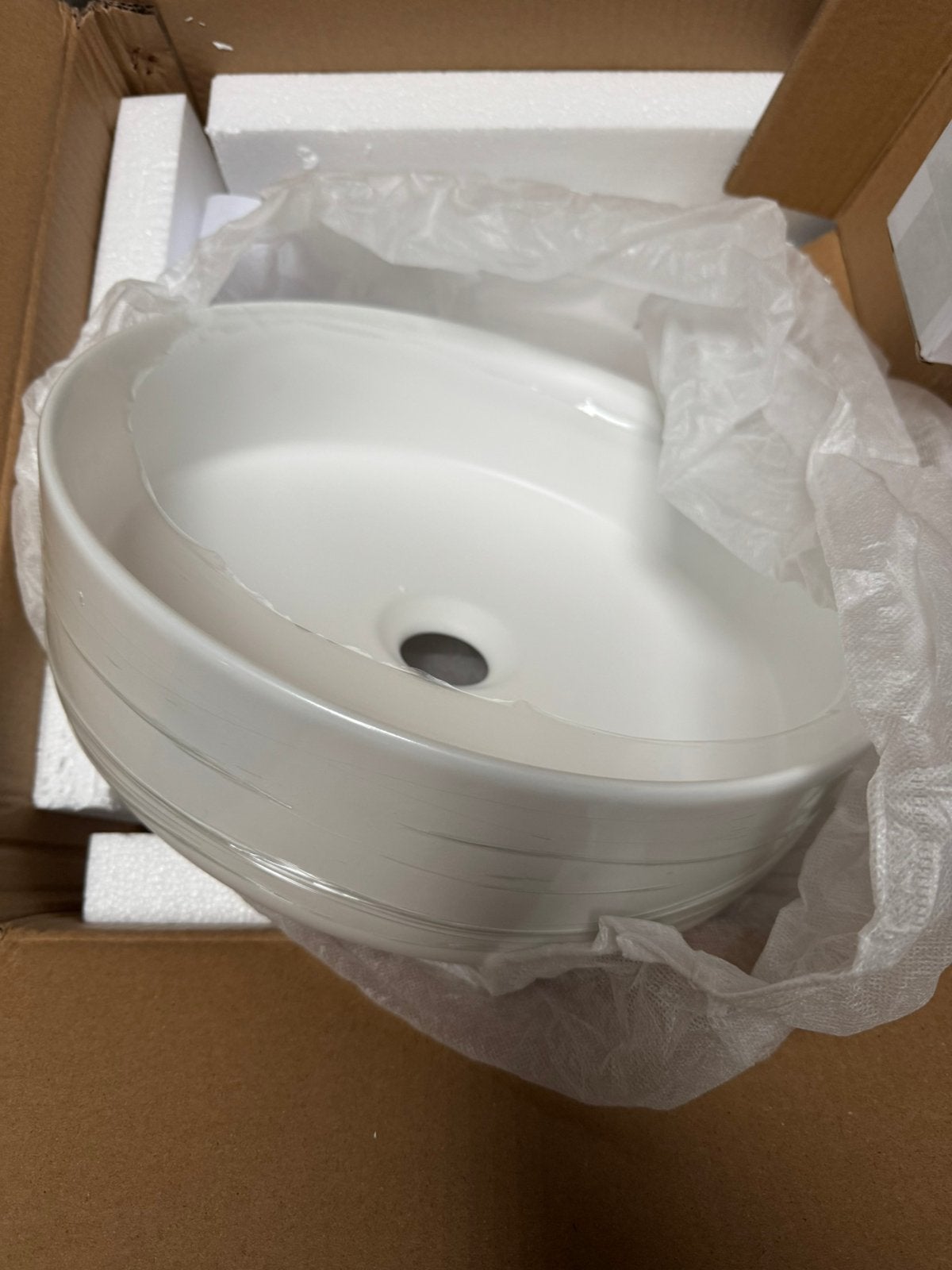 Waskom wit rond Ø 36 cm keramiek (nieuw uit doos), Ophalen, Nieuw, Minder dan 100 cm, Wasbak of Wastafel