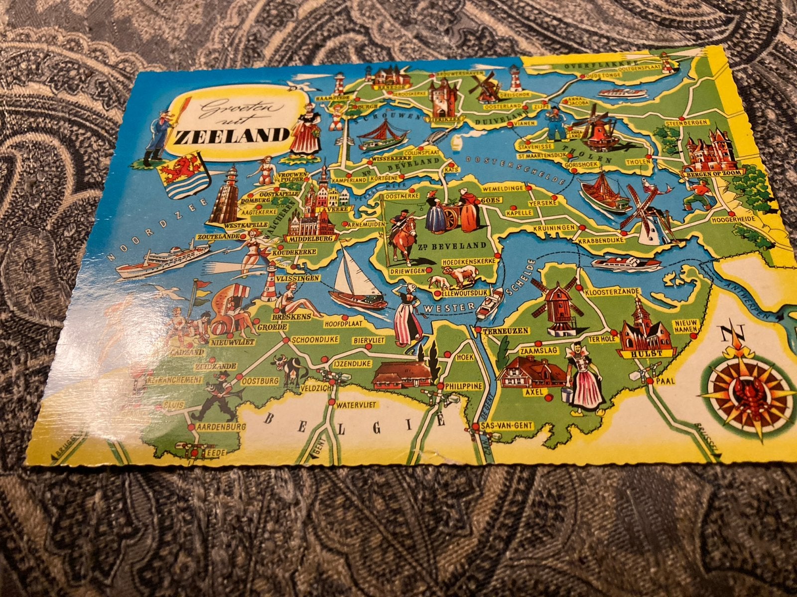 Vintage Kaart "Groeten uit Zeeland" - Ongelopen, Ophalen of Verzenden, 1940 tot 1960, Ongelopen, Zeeland