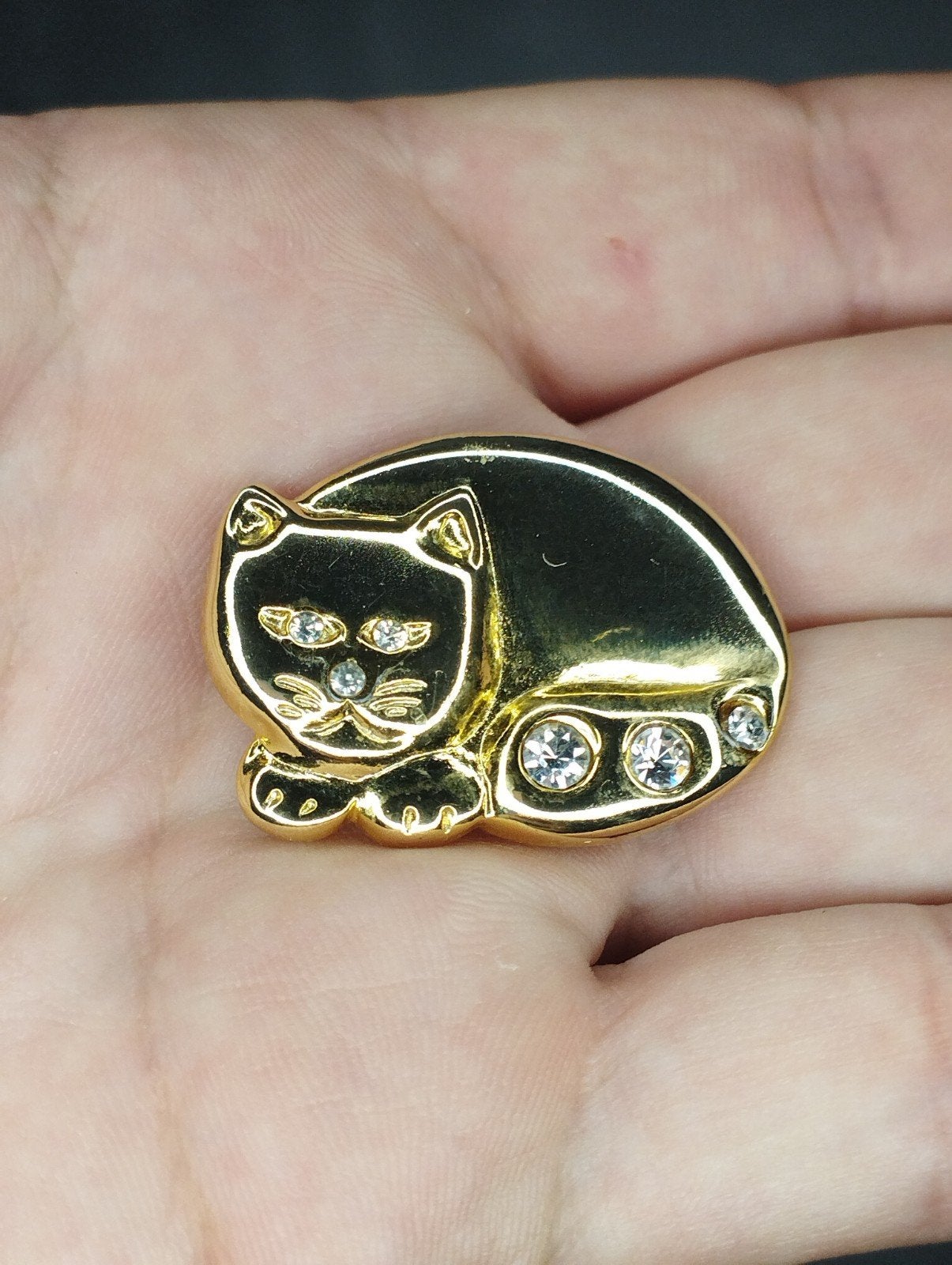 prachtige vintage kattenbroche, Ophalen of Verzenden, Zo goed als nieuw, Zilver, Overige materialen