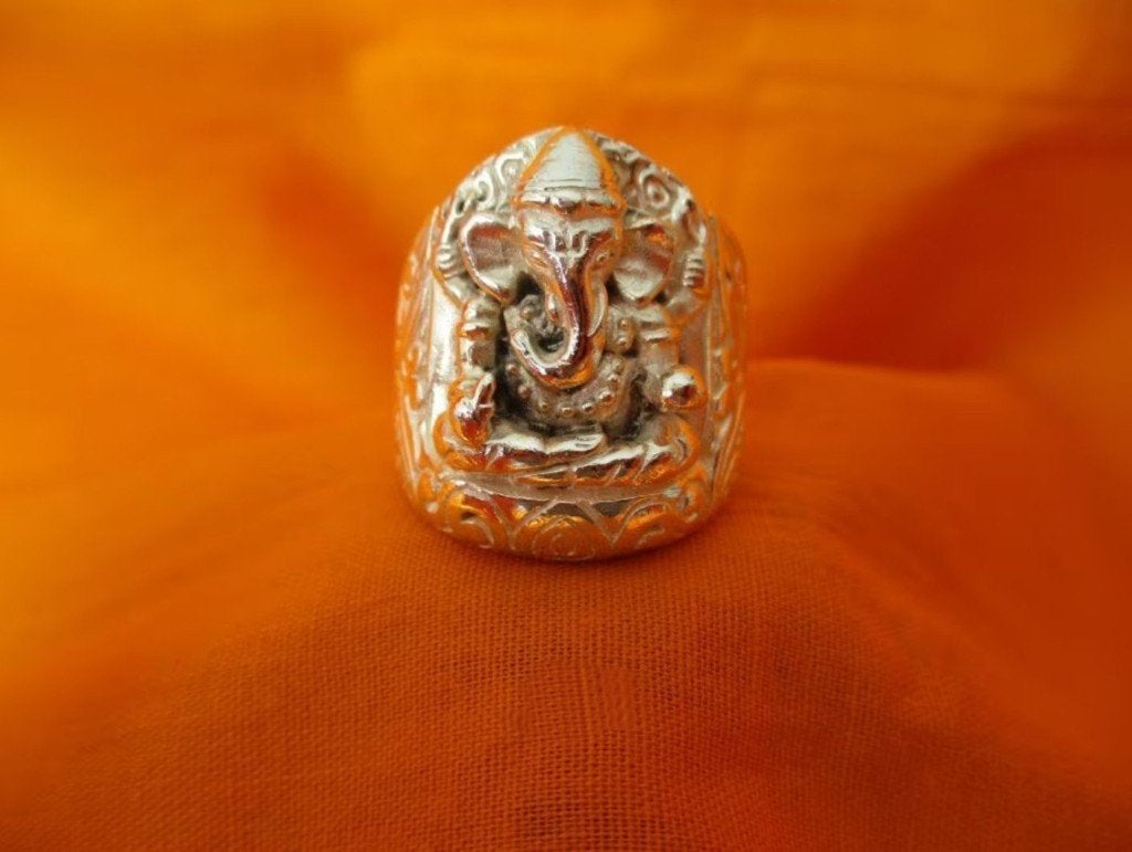 Zilveren Ganesha ring uit Bali, 18 tot 19, Verzenden, Nieuw, Dame of Heer