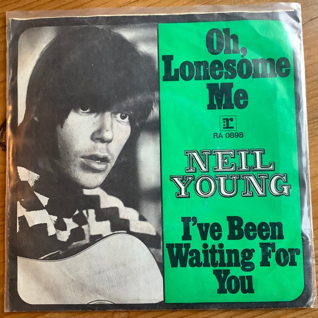 Neil Young - Oh, lonesome me / I've been waiting for you, Cd's en Dvd's, 7 inch, Ophalen of Verzenden, Zo goed als nieuw, Beschermende buitenhoes