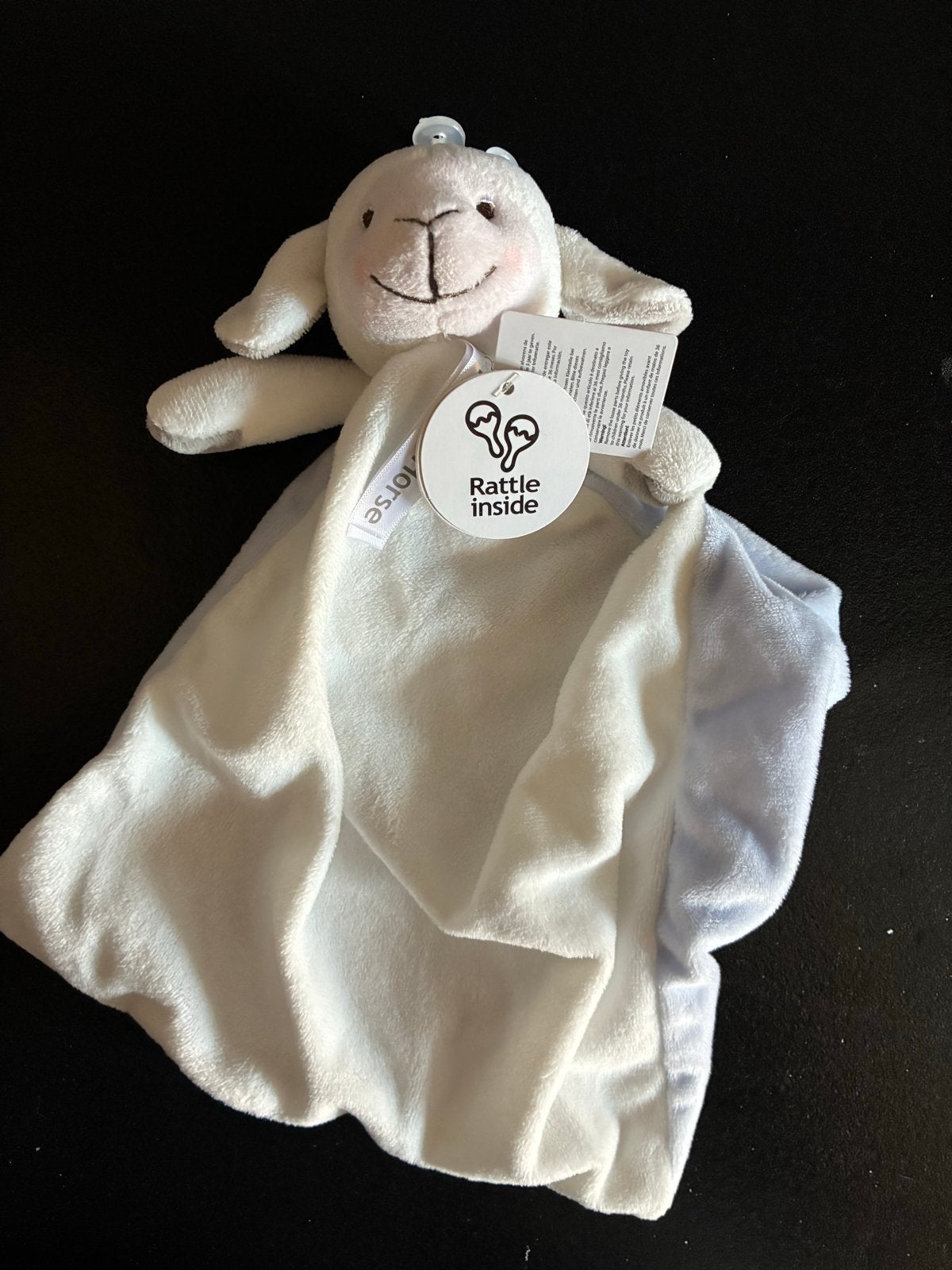 Nieuw Lammetje Knuffeldoekje met Rammelaar, Ophalen of Verzenden, Nieuw, Rammelaar, Met geluid