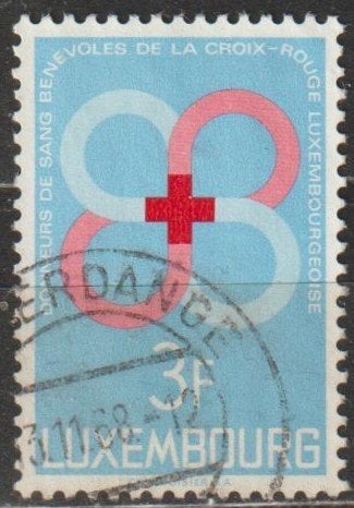 3249. Luxemburg 778 gest. Rode Kruis, Verzenden, Luxemburg, Gestempeld