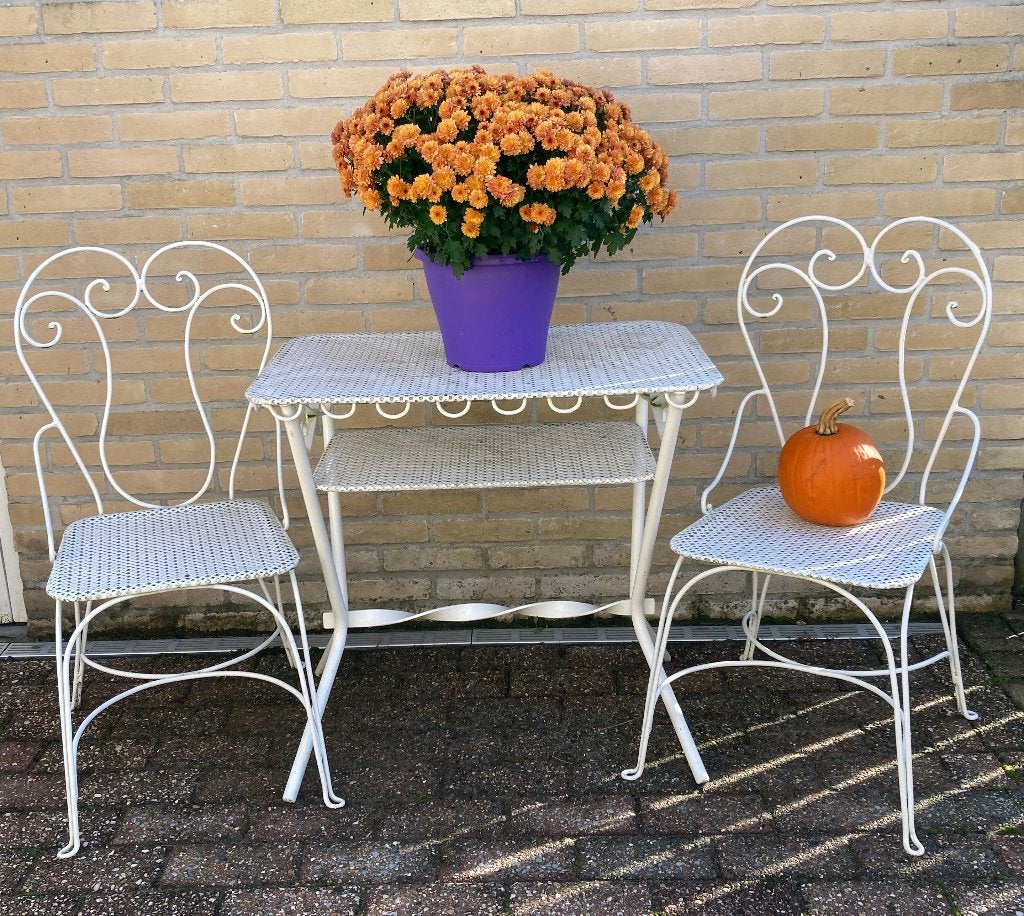 Franse tuinset jaren '50, Tuin en Terras, Tuinsets en Loungesets, Overige materialen, Gebruikt, Tuinset, Eettafel