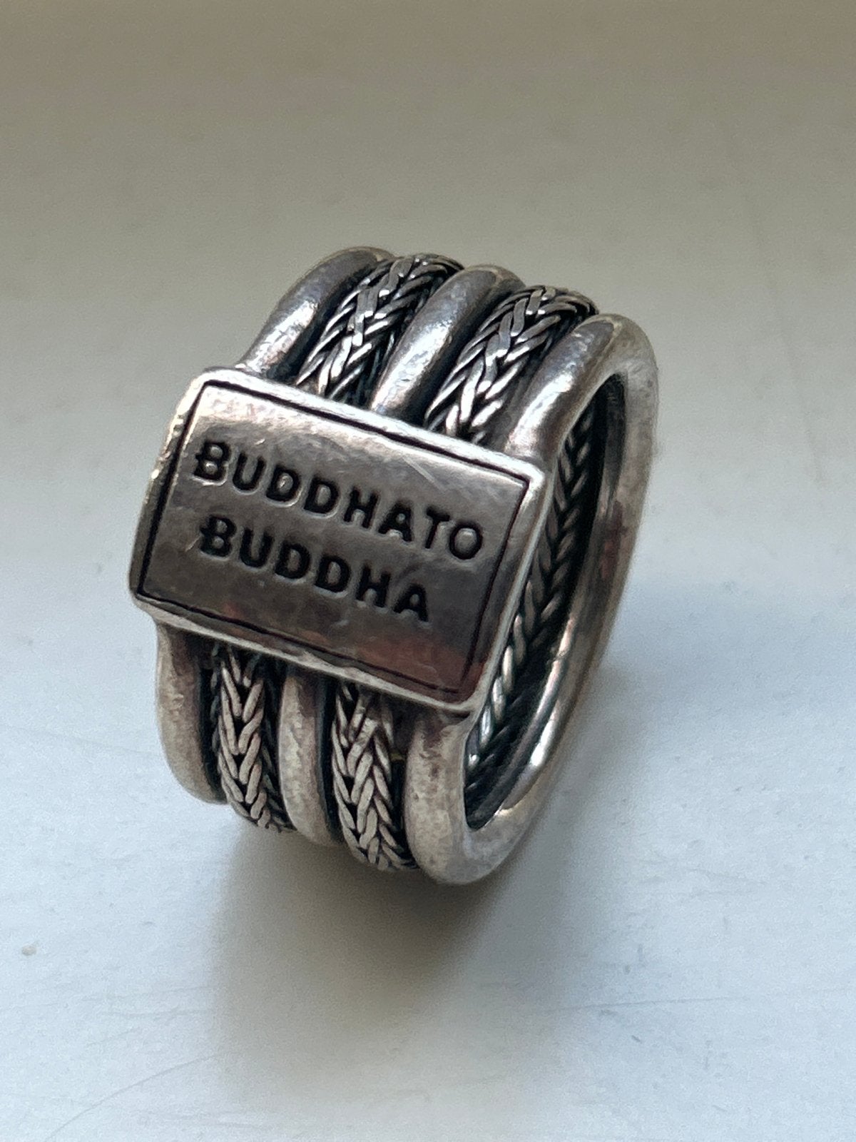 Buddha to Buddha ring van zilver maat 17,5, 18 tot 19, Gebruikt, Ophalen of Verzenden, Dame of Heer