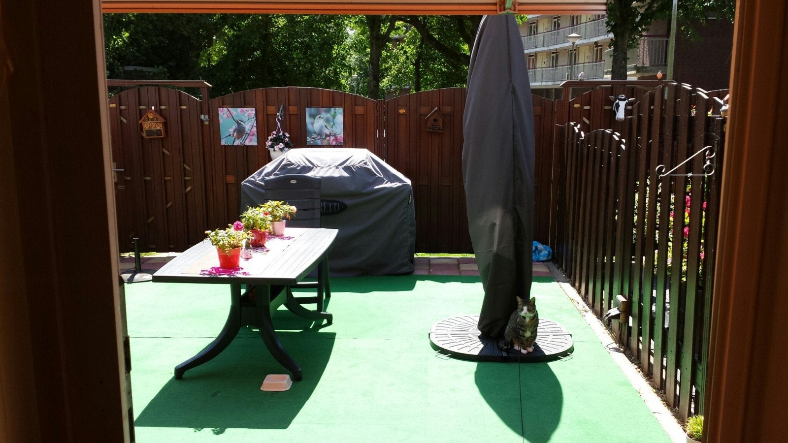 Zwevende parasol, Ophalen, Gebruikt, 2 tot 3 meter, Zweefparasol