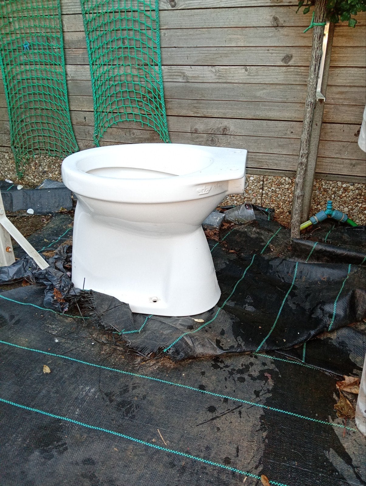 Porseleinen WC-pot en wasbak set, Ophalen, Gebruikt, Steen, Toilet