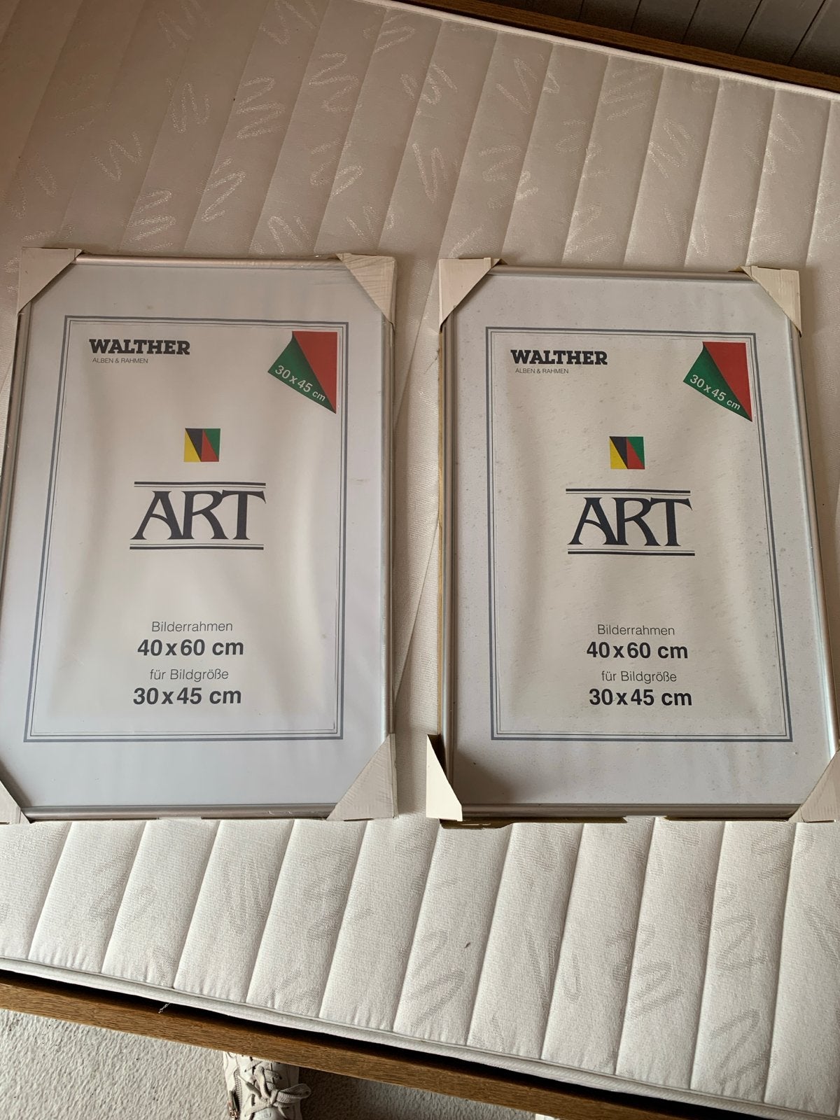 2x Walther ART fotolijsten 40x60 cm, zilverkleurig, Huis en Inrichting, Woonaccessoires | Lijsten, Ophalen, Nieuw, Fotolijst, Met glas