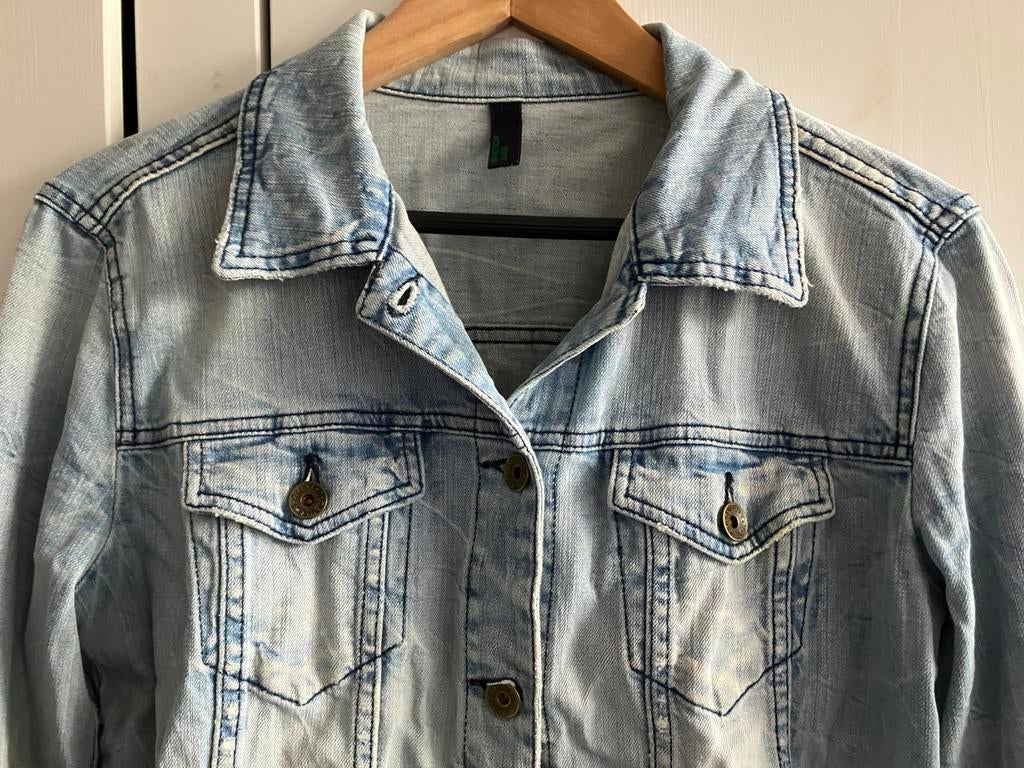 Benetton jeans jas maat s, Ophalen of Verzenden, Gedragen, Maat 36 (S), Blauw