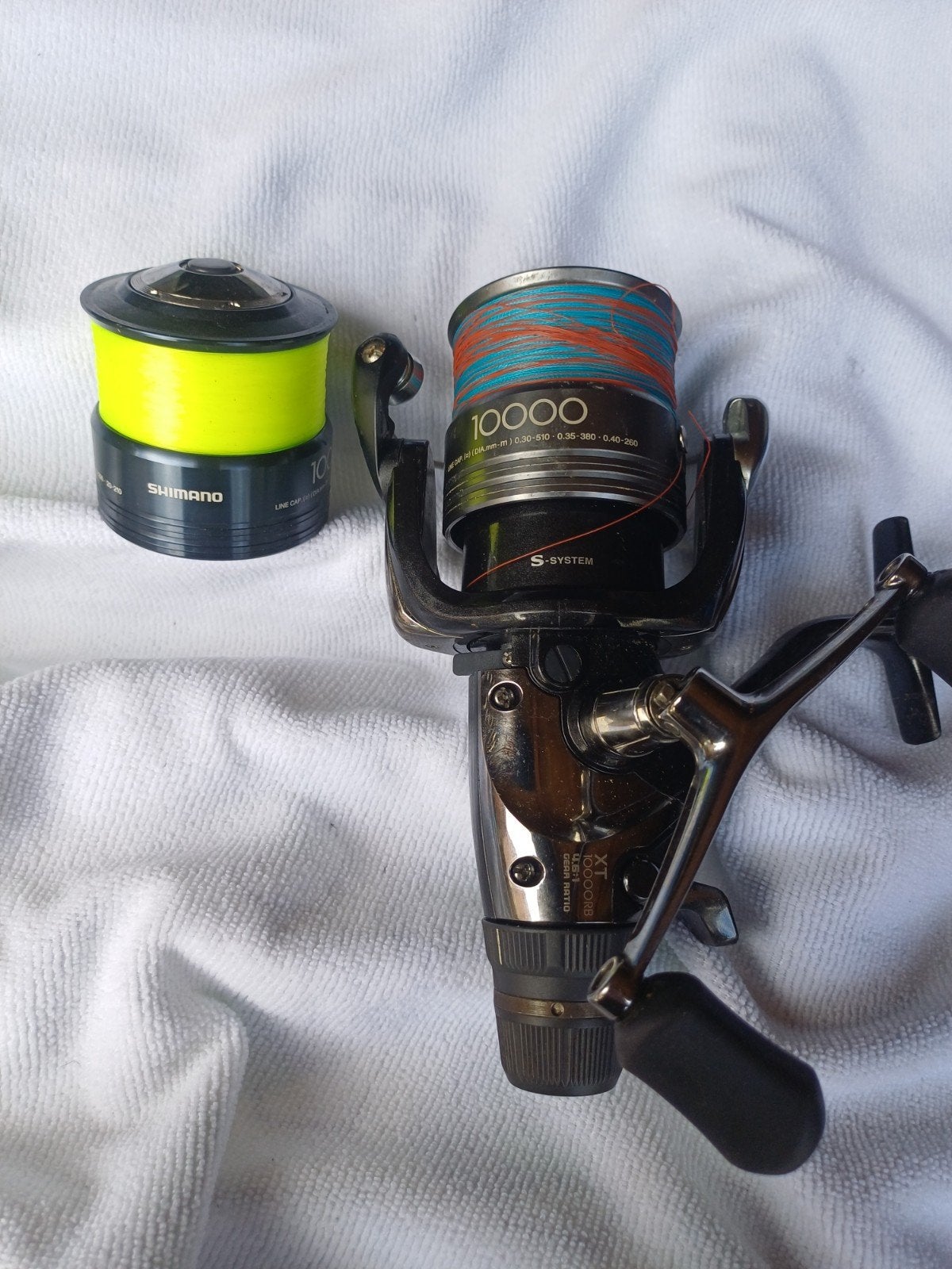 Shimano XT 10000RB Vismolen met extra spoel, Ophalen