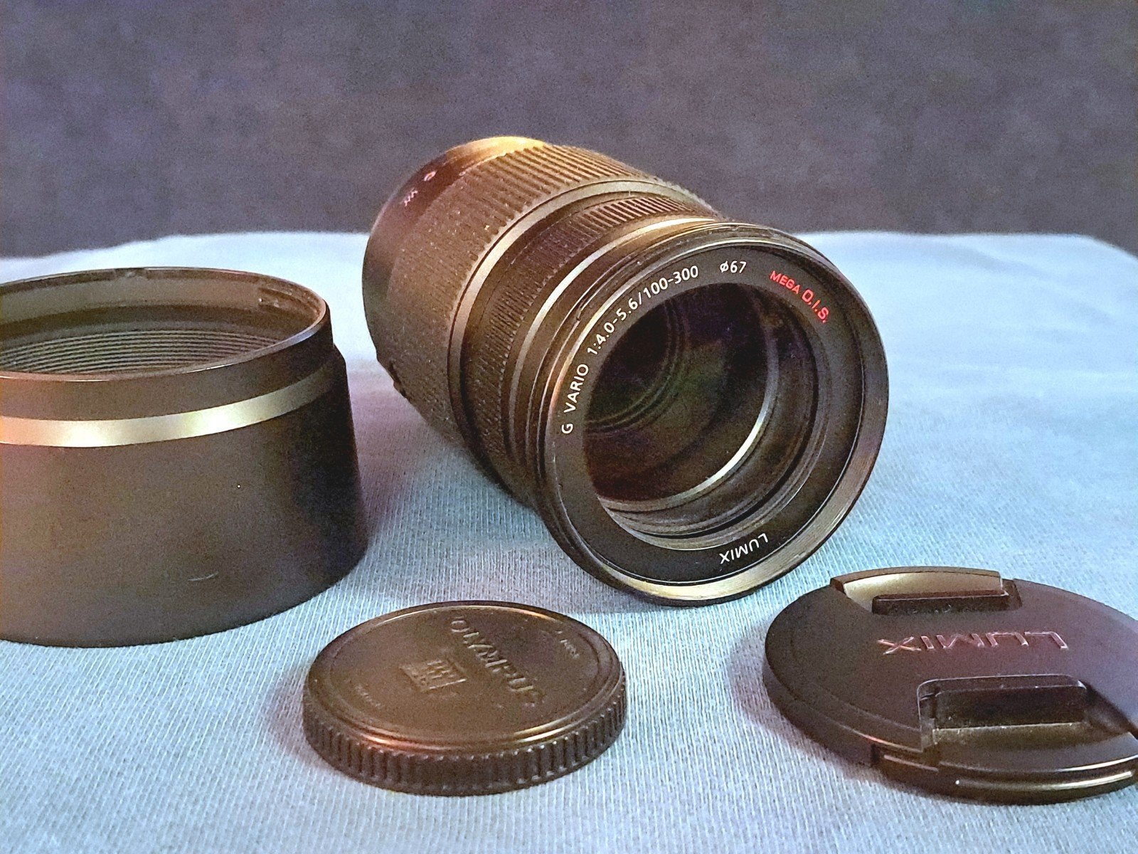 Panasonic Lumix 100-300mm lens - Zo goed als nieuw, Beschermhoes/tas, Verzenden, Micro Four Thirds, Telelens