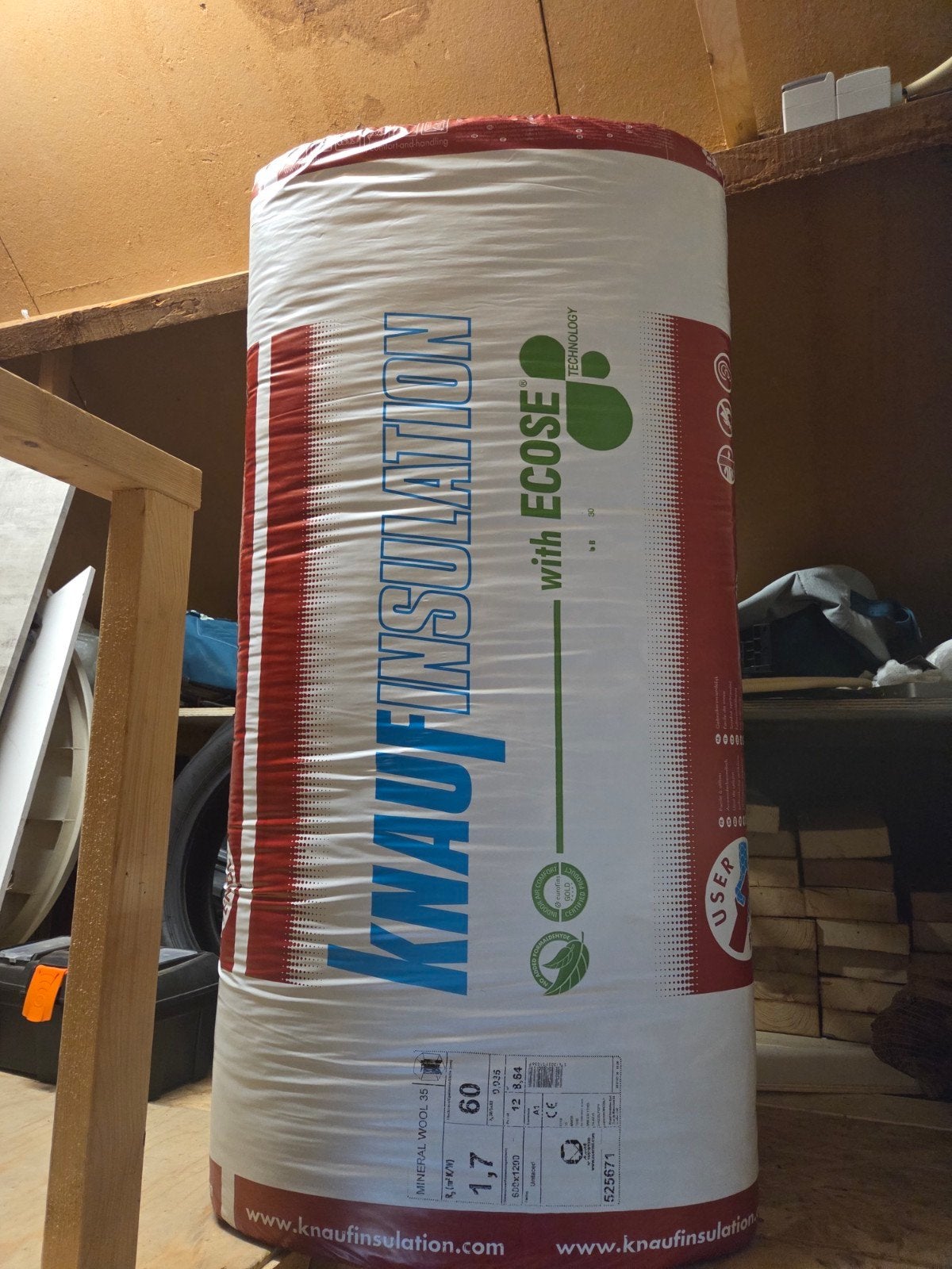 Knauf Minerale Wol 35 - 2,5 pakken (600x1200mm), Ophalen, 4 tot 8 cm, Vloerisolatie, Nieuw