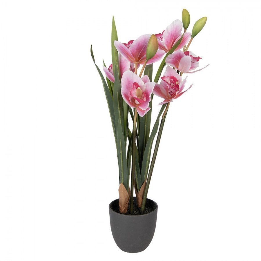 CLAYRE & EEF - KUNST ORCHIDEE (CATTLEYA HYBRIDA), Ophalen of Verzenden, Nieuw, Clayre & Eef, Met pot of vaas