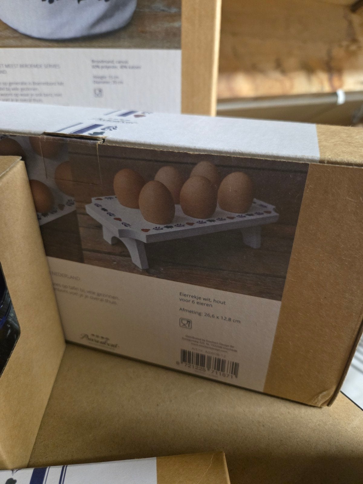 Stapelbaar eierrekje Boerenbont - Per stuk of 2 voor €5, Hout, Nieuw, Ophalen of Verzenden, Landelijk