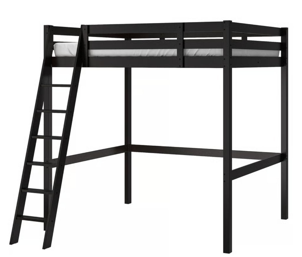 Ikea hoogslaper 140x200 zwart, Huis en Inrichting, Ophalen, Hoogslaper, 160 tot 180 cm, Tweepersoons