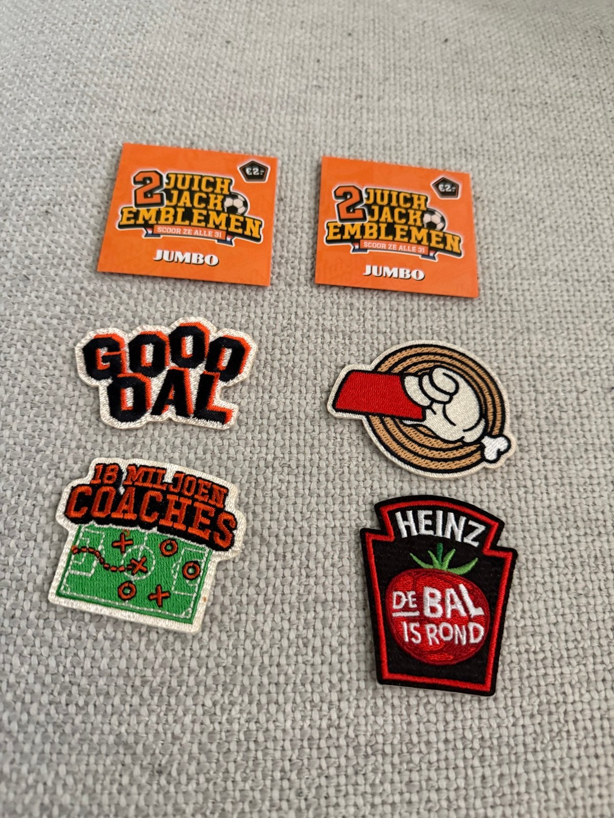 Jumbo Juich Jack Emblemen - Voetbal Patches, Verzamelen, Ophalen of Verzenden, Zo goed als nieuw, Sport