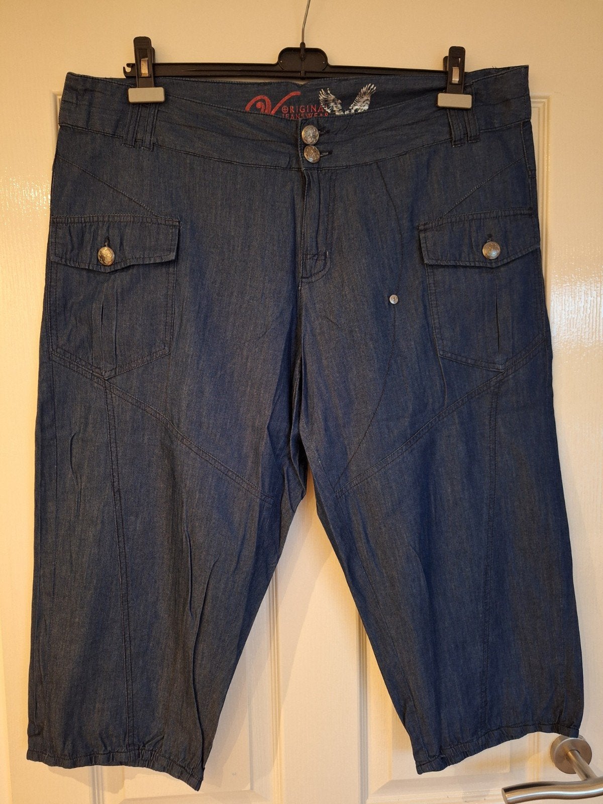 Capri spijkerbroek. VETO. 48. Comfortabele driekwart jeans, Kleding | Dames, Blauw, Maat 46/48 (XL) of groter, Ophalen of Verzenden