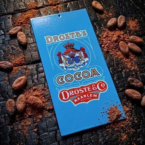 Emaille Wapenschild DROSTE Cacao Reclamebord Haarlem Vintage, Ophalen of Verzenden, Overige typen