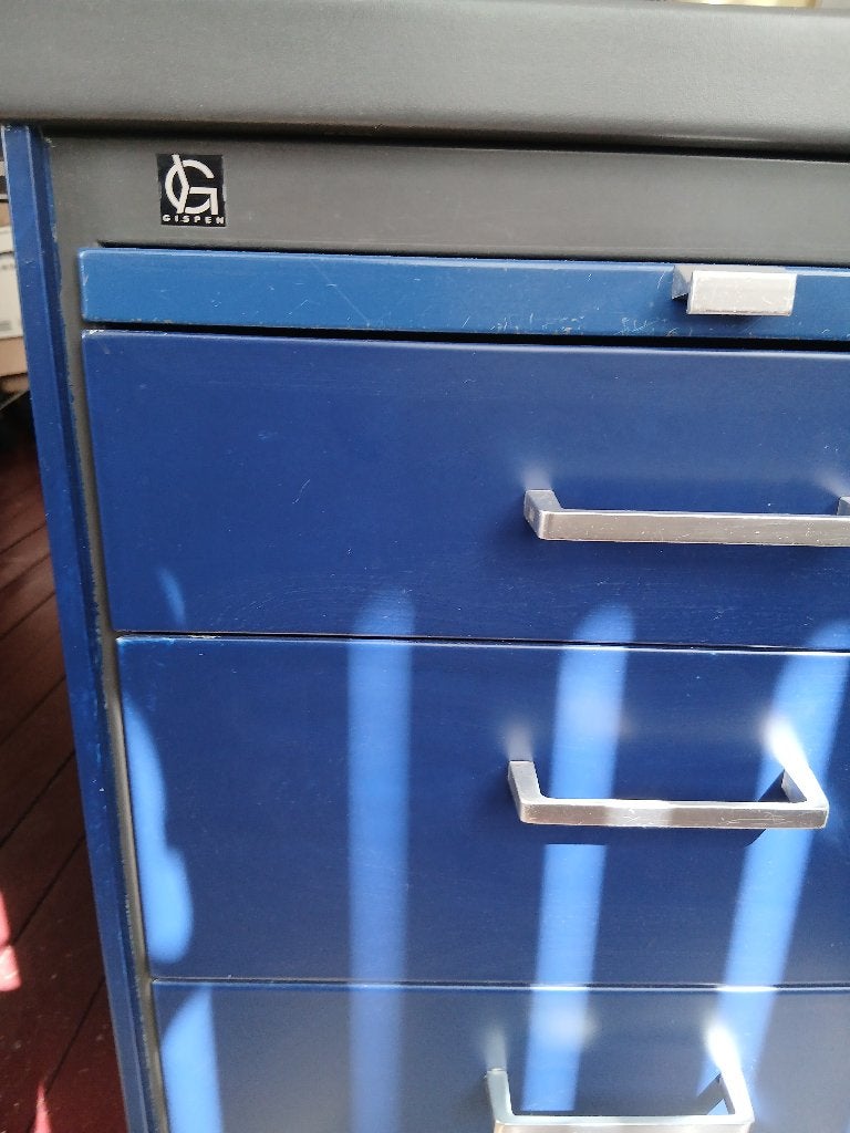 Gispen Bureau blauw Metaal, Ophalen, Gispen, Gebruikt, Metaal