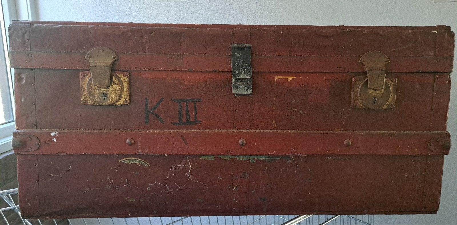 Vintage hutkoffer, Ophalen, Gebruikt