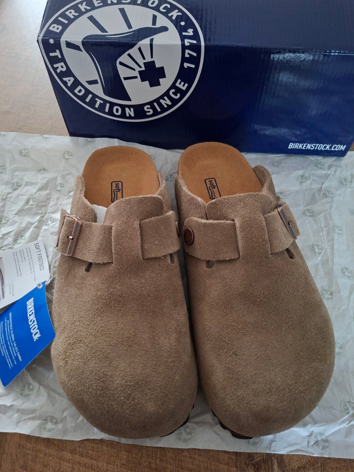Nieuwe Birkenstock Boston  maat 39, Kleding | Dames, Ophalen of Verzenden, Nieuw, Beige