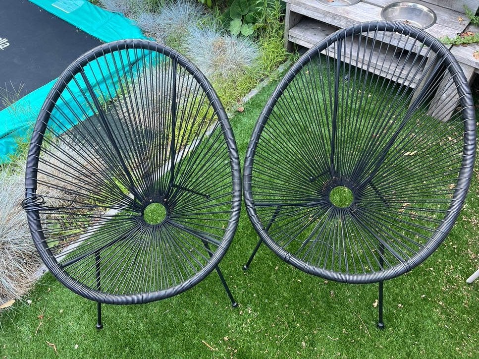 Gratis 2x defect ubberup loungestoel zwart, moet zsm weg!!, Ophalen, Zo goed als nieuw, Kunststof