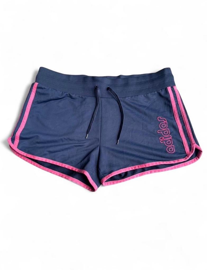 Adidas Dames Sport Shorts Grijs Roze Strepen Maat M Atletisc, Maat 38/40 (M), Ophalen of Verzenden, Zo goed als nieuw, Hardlopen of Fietsen