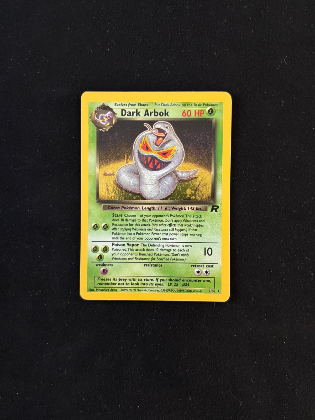 Dark Arbok 2/82 team rocket holo, Ophalen of Verzenden, Zo goed als nieuw
