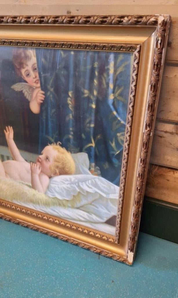 Grote brocante lijst met wel een hele mooie afbeelding😍, Ophalen