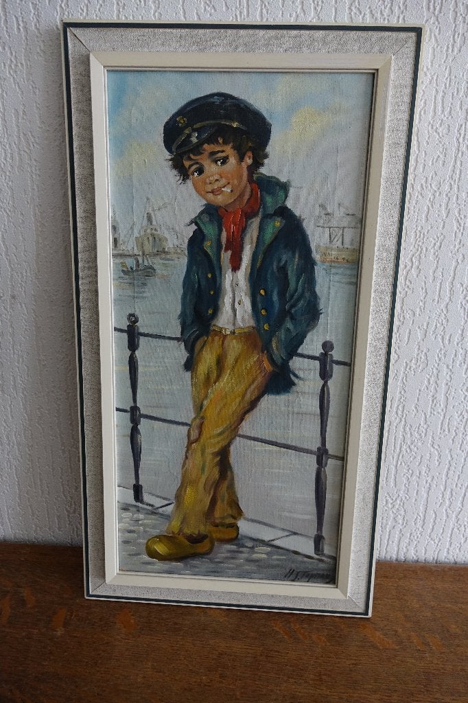 Schilderij met staande persoon, Ophalen, 50 – 75, Minder dan 50 cm, Oorspronkelijke maker
