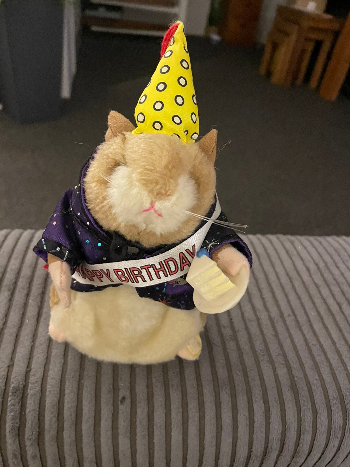 Defecte mechanische dansende hamster Happy Birthday, Ophalen of Verzenden, Gebruikt, Muis