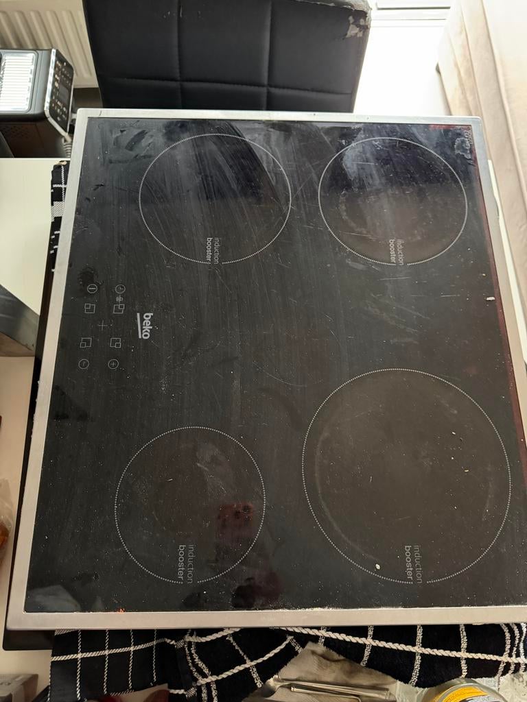 Beko inductie kookplaat, Witgoed en Apparatuur, Kookplaten, Gebruikt, Inbouw, Inductie, 4 kookzones