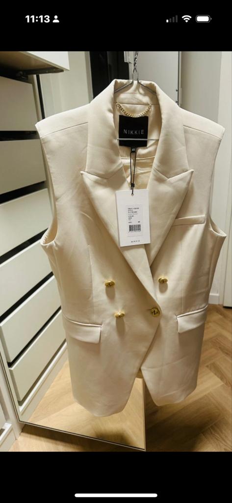 Nikkie Elegante Beige Mouwloze, Kleding | Dames, Blouses en Tunieken, Nieuw, Maat 36 (S), Beige, Ophalen of Verzenden