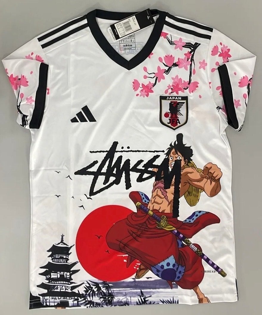 Japan Anime Voetbalshirt - One Piece Luffy Design, Ophalen of Verzenden, Nieuw, Maat 48/50 (M), Wit