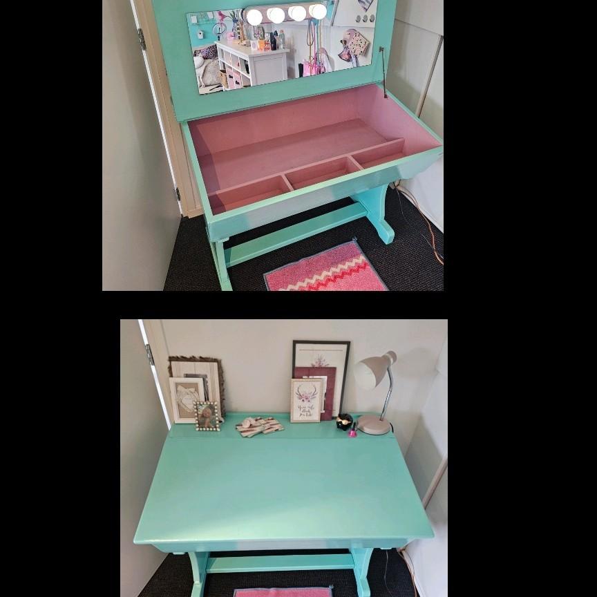 Kaptafel vs bureau, 2 in 1, klepbureau, Ophalen