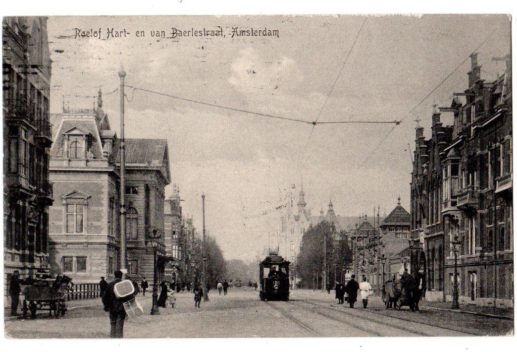 Amsterdam, Tram GTA, van Baerlestraat, Verzamelen, Ophalen of Verzenden, Voor 1920, Gelopen, Noord-Holland