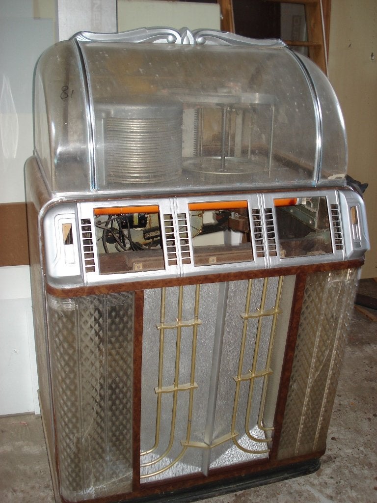 Project Mooie Basis Jukebox Wurlitzer 1400    uit 1952, Ophalen, Gebruikt, 1950 tot 1960, Wurlitzer