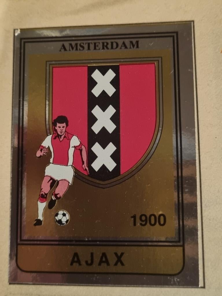Panini Voetbal 1985 Knip embleem Ajax voetbalplaatje, Ophalen of Verzenden, Zo goed als nieuw, Plaatje