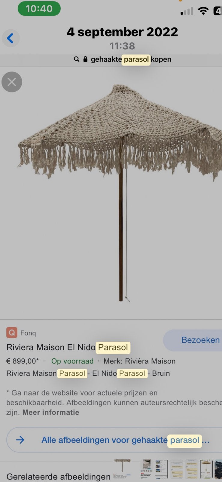 Ibiza parasol, Ophalen of Verzenden, Zo goed als nieuw, 1 tot 2 meter