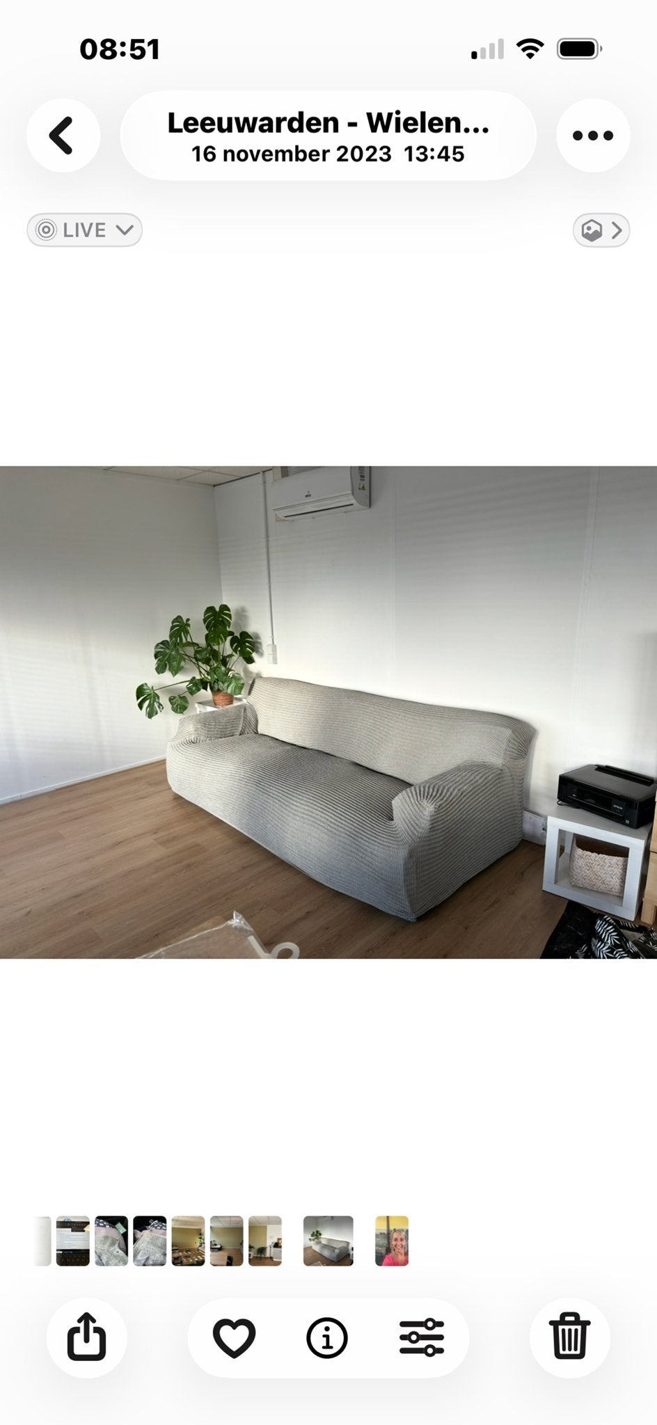 Barletta bank lichtgrijs - Gratis af te halen, Huis en Inrichting, Banken | Bankstellen, Ophalen, Gebruikt, Driepersoons, 75 tot 100 cm